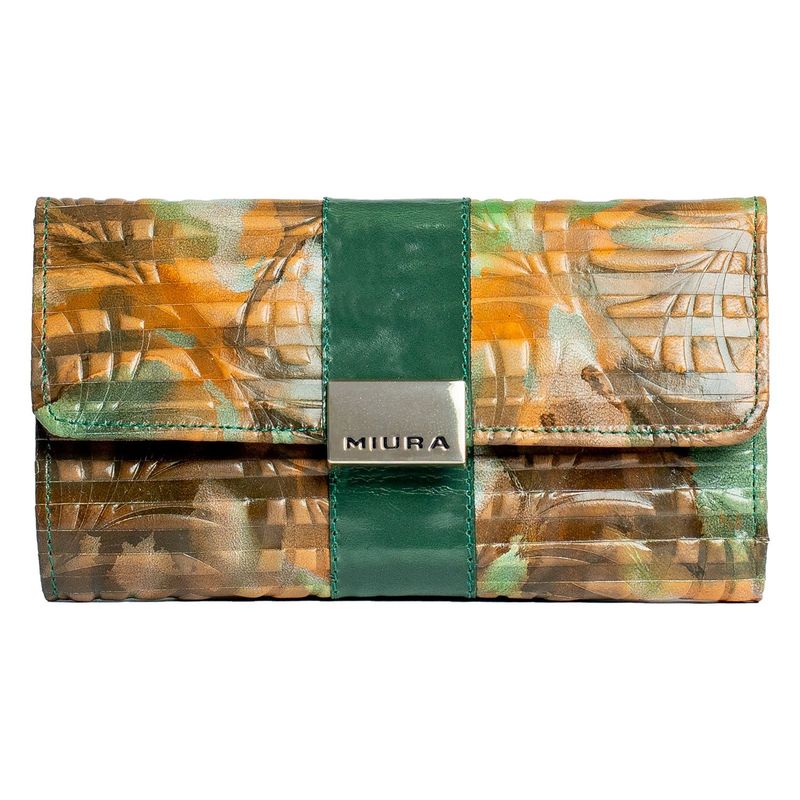MIURA - Billetera Mujer Miura Mod. Cala  Cuero Natural Miura