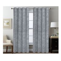 Cortina Blackout Jacquard Engomadas 2 Paños 140 x 230 cm - Gris Ramas