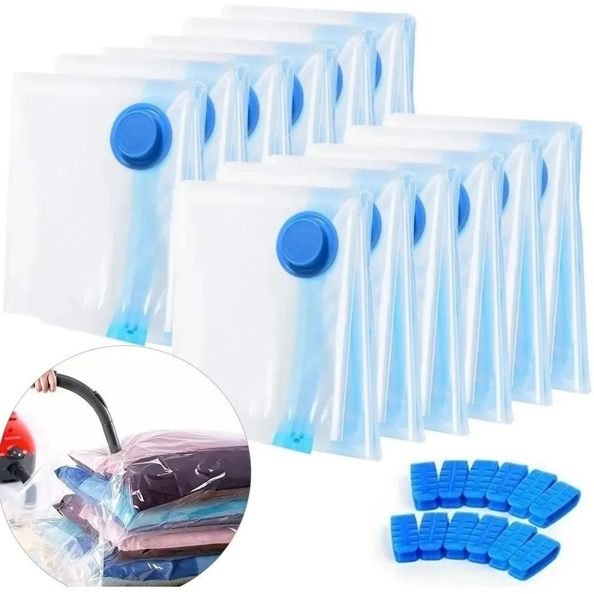IRM - Bolsas Al Vacio 10  Ropa 60x80 Comprimir Mantas Sabanas Organizador Hogar Resistente FIGOIMPORT