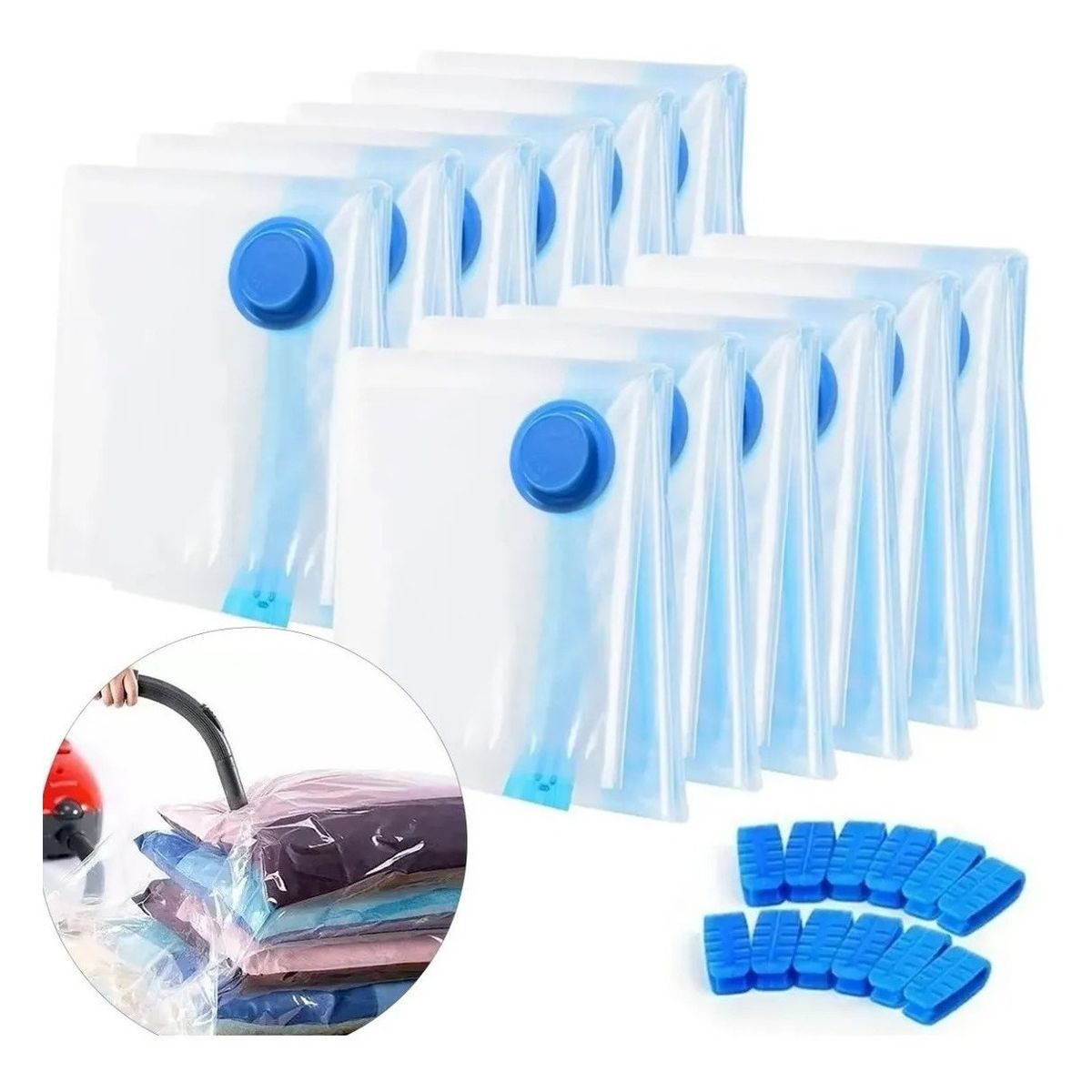 IRM - Bolsas Al Vacio 10  Ropa 60x80 Comprimir Mantas Sabanas Organizador Hogar Resistente FIGOIMPORT