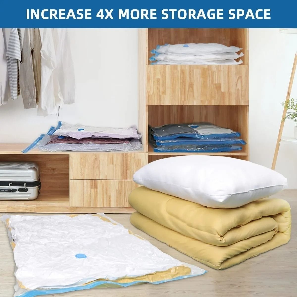 IRM - Bolsas Al Vacio 10  Ropa 60x80 Comprimir Mantas Sabanas Organizador Hogar Resistente FIGOIMPORT