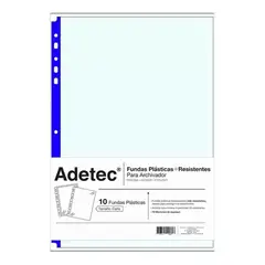 ADETEC - Funda Resistente Para Archivador Oficio Azul 10 Unidades