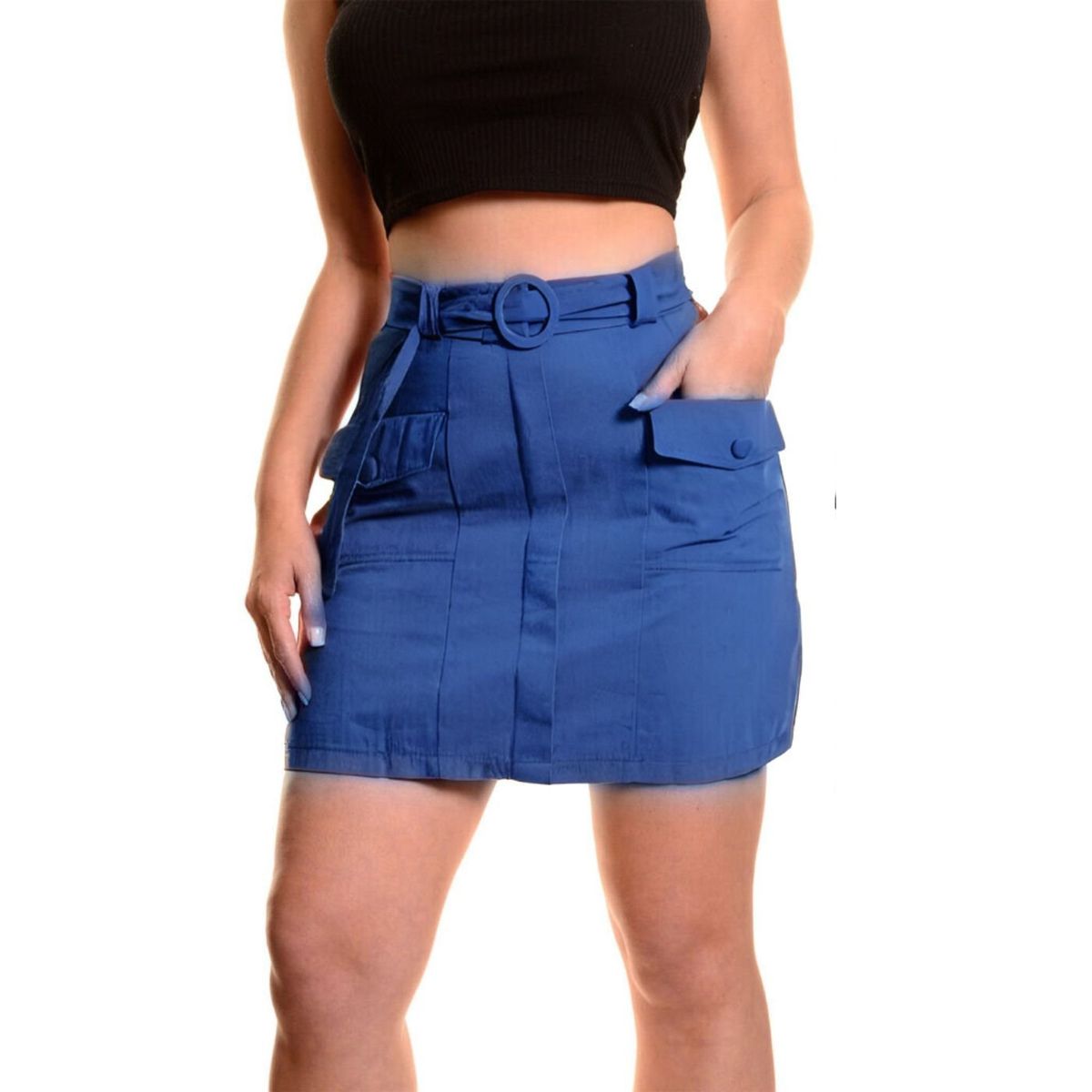 LIKE SHOP - Mini Falda Mujer Juvenil Falda Corta Bolsillos 3095