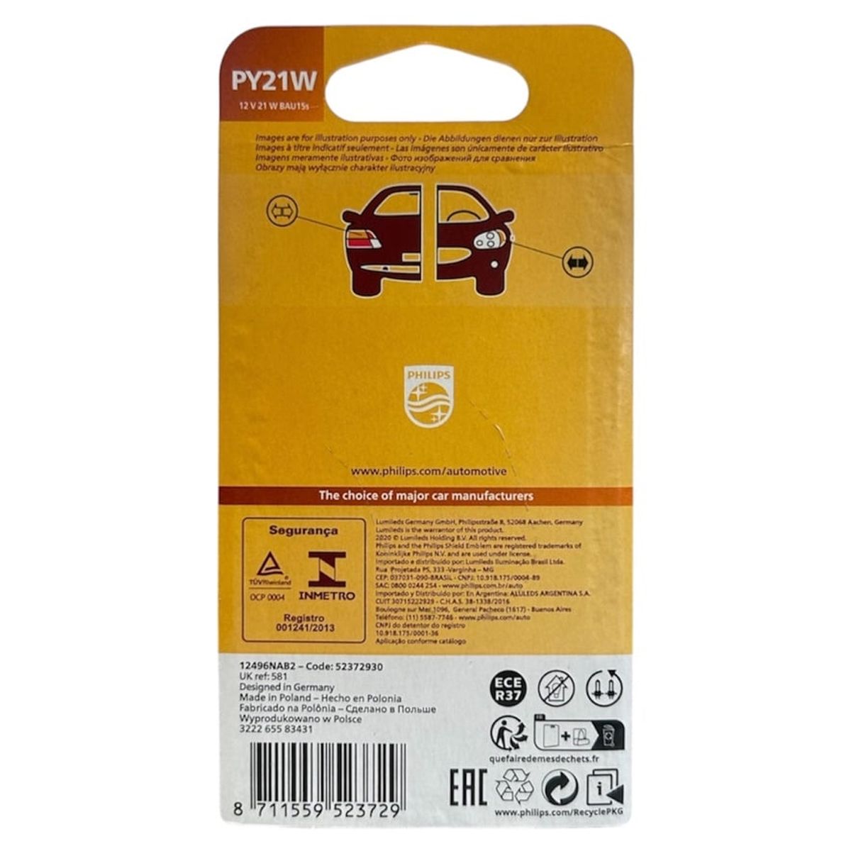 PHILIPS - Kit Ampolletas Philips Py21w Luz Viraje Cruce Intermitentes