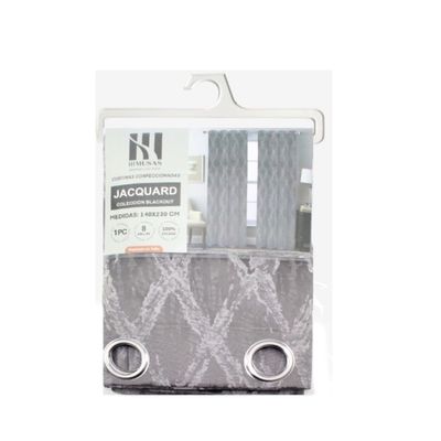 Imagen 2 del producto Cortina Blackout Jacquard Set 2 Paños 140 x 230 cm - Gris 0540
