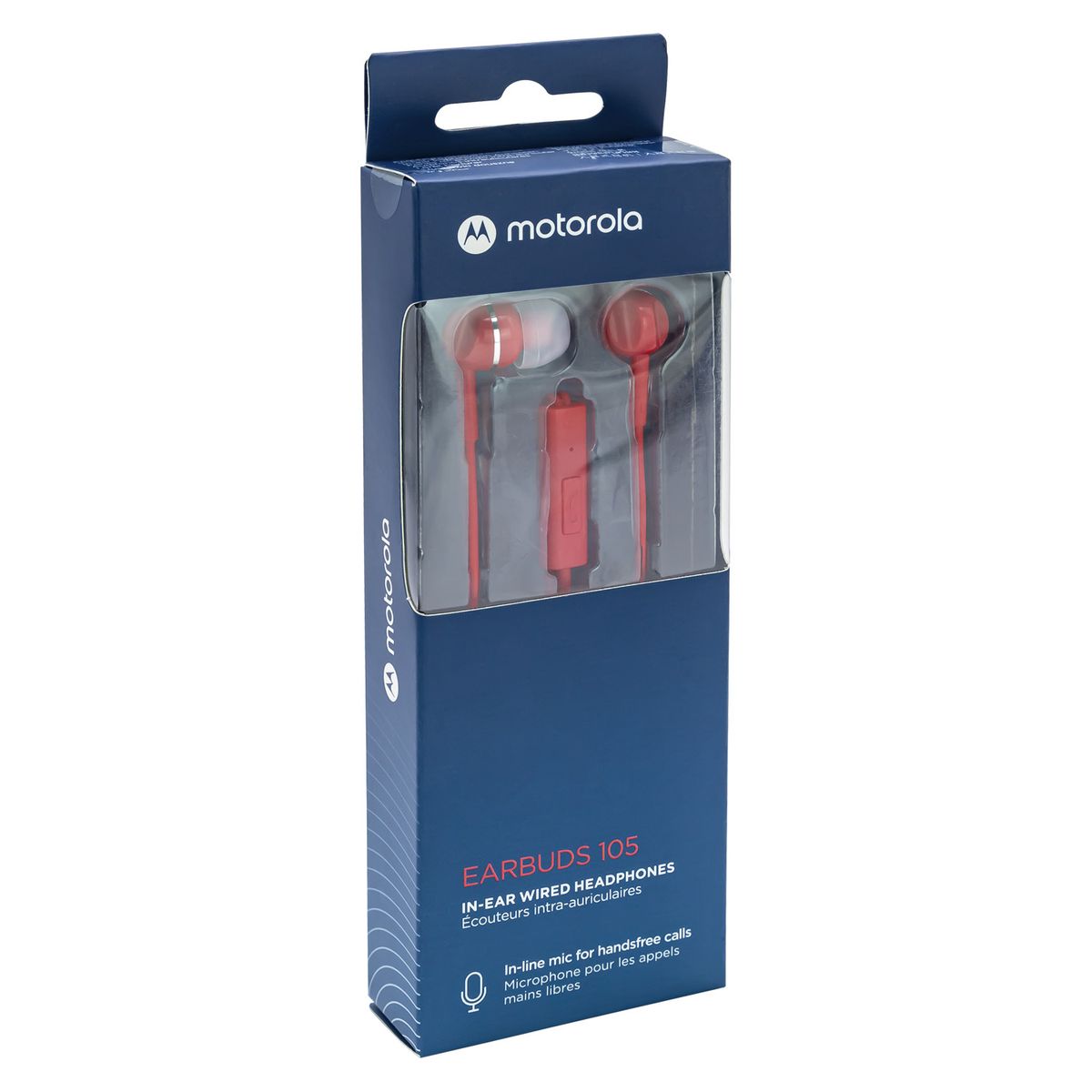 MOTOROLA - AUDIFONO MOTO EARBUDS 105 M/LIBRES ROJO