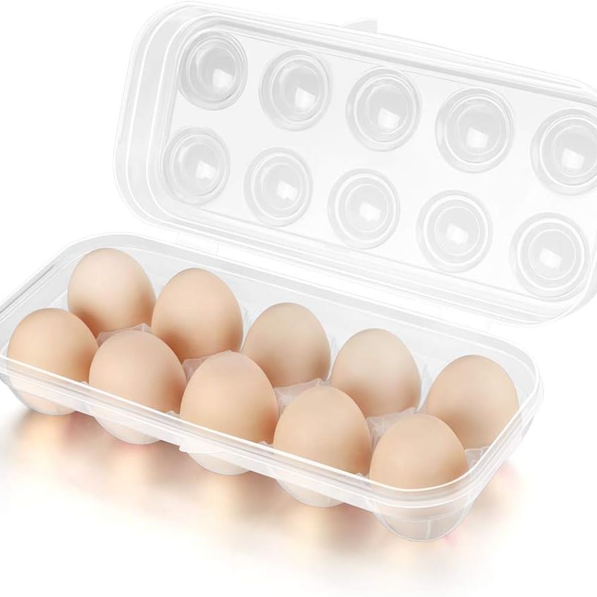 WAKESHOME - 2 Organizador De Huevos Caja Para 10 Und Huevera Portahuevos