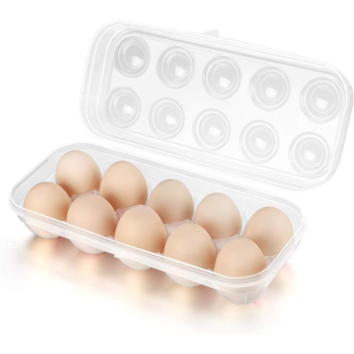 WAKESHOME - 2 Organizador De Huevos Caja Para 10 Und Huevera Portahuevos