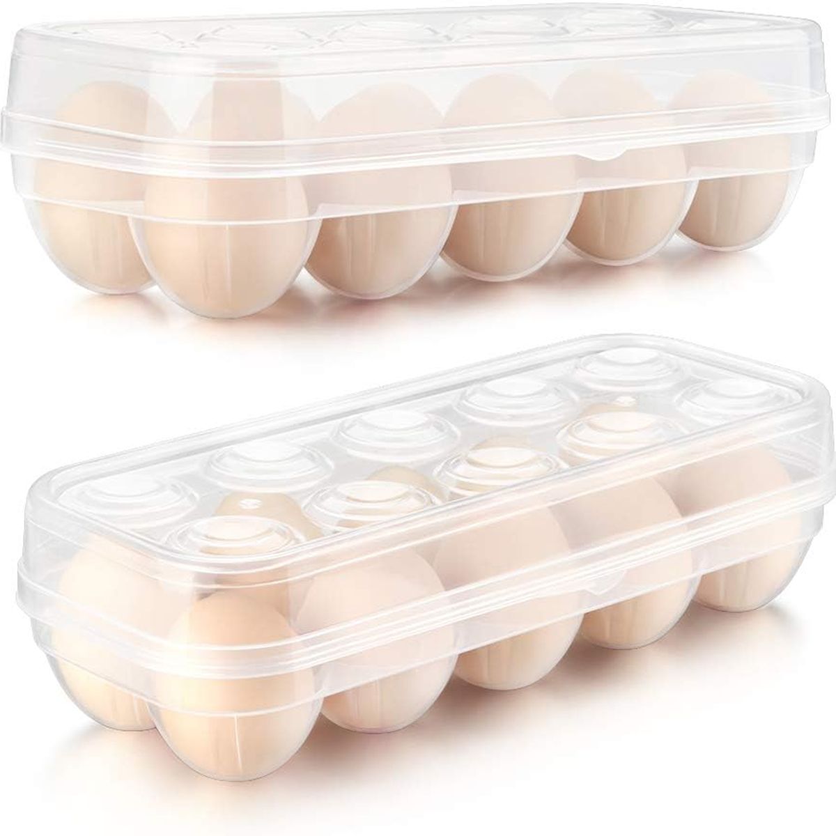WAKESHOME - 2 Organizador De Huevos Caja Para 10 Und Huevera Portahuevos