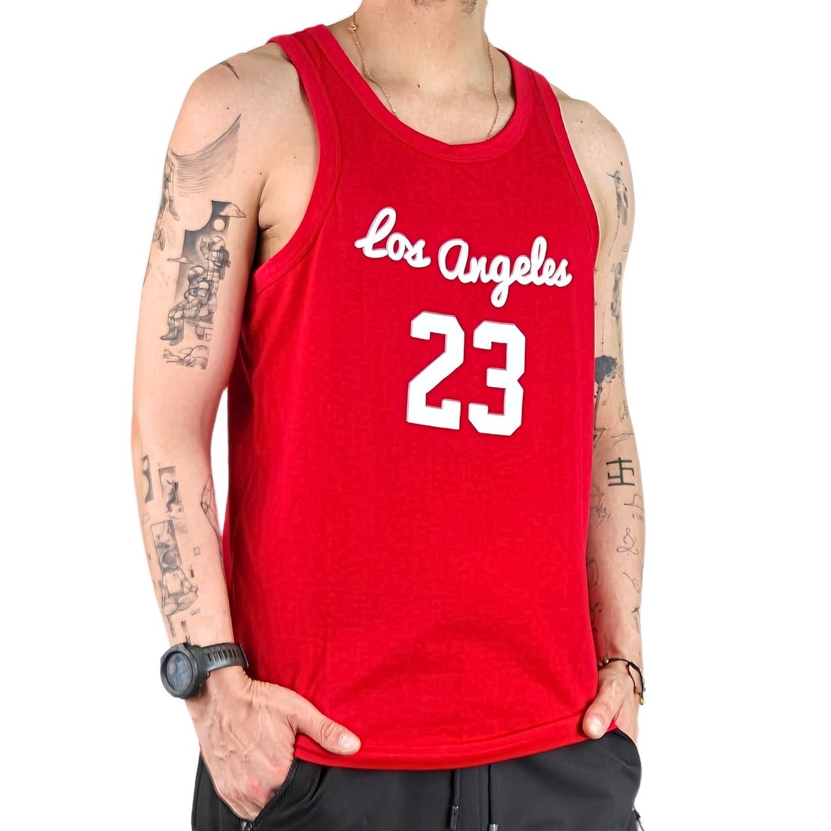 LIKE SHOP - Polera Sin Manga Musculosa Hombre Diseño LA 288