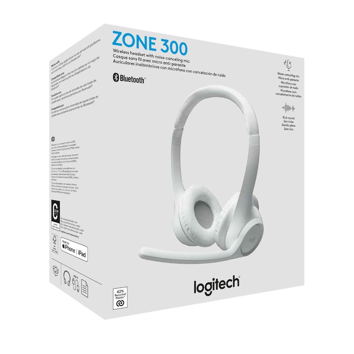 LOGITECH - AUDIFONOS LOGITECH, ZONE 300 White