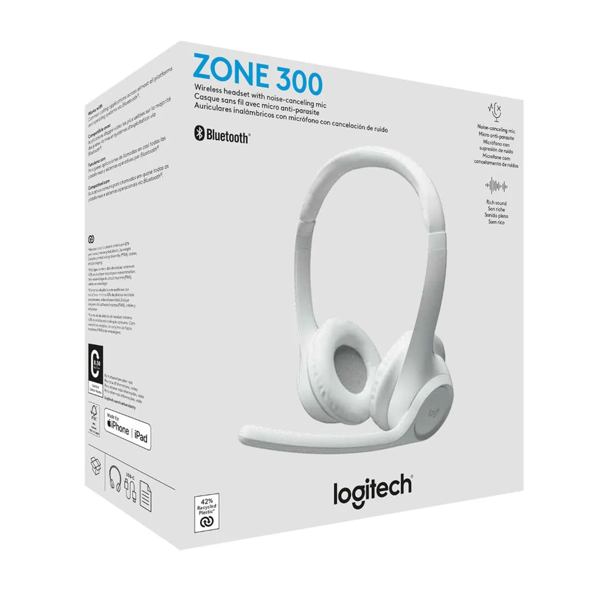 LOGITECH - AUDIFONOS LOGITECH, ZONE 300 White