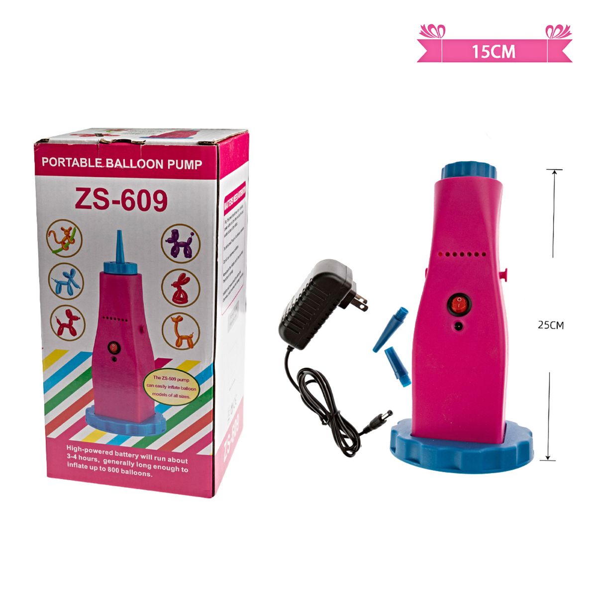 GENERICO - INFLADOR DE GLOBO ELECTRICO 220V ROSADO