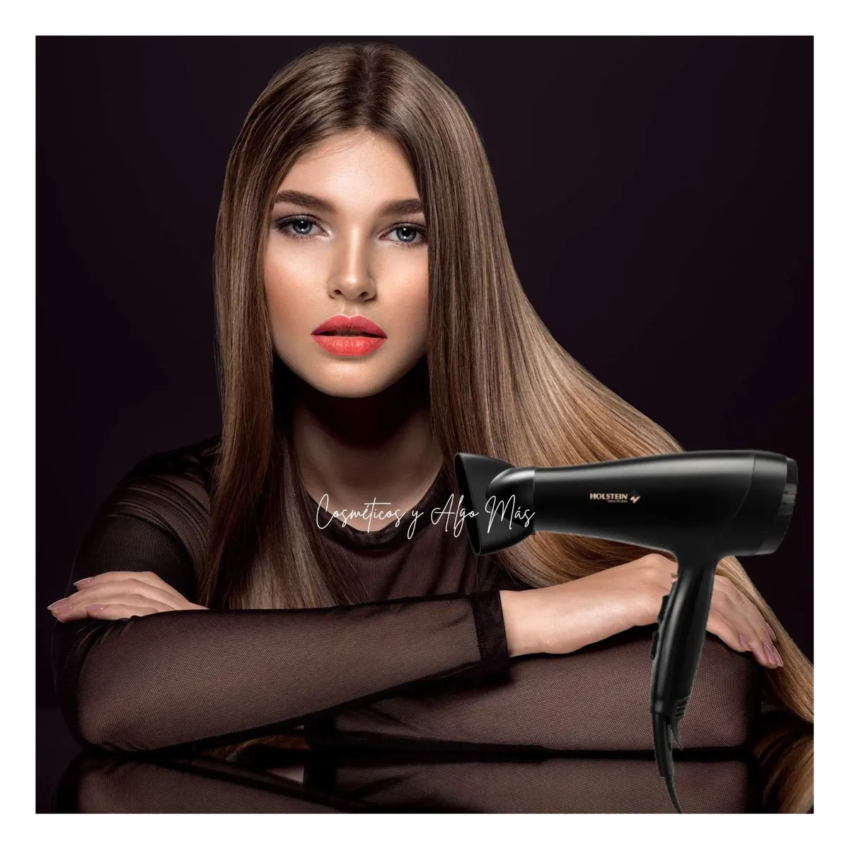 HOLSTEIN HOUSEWARES - Set Holstein de Secador profesional 2000 WATTS y plancha IRON FLAT