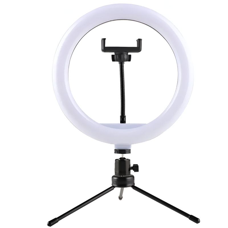 DBLUE - Aro de Luz Led Ajustable de 26cm con Tripode + Soporte
