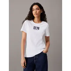 CALVIN KLEIN - Polera Printed Box Slim Blanco