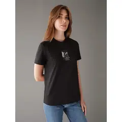 CALVIN KLEIN - Polera Diffused Ck Regular Negro