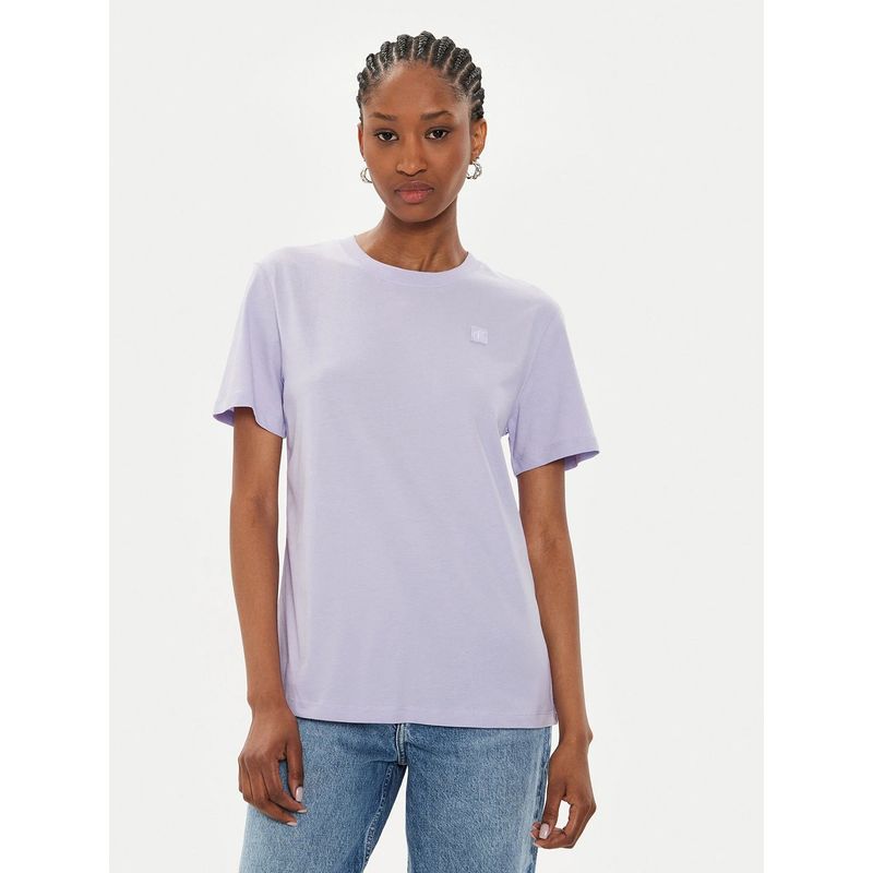 CALVIN KLEIN - Polera Ck Embro Badge Regular Morado Calvin Klein