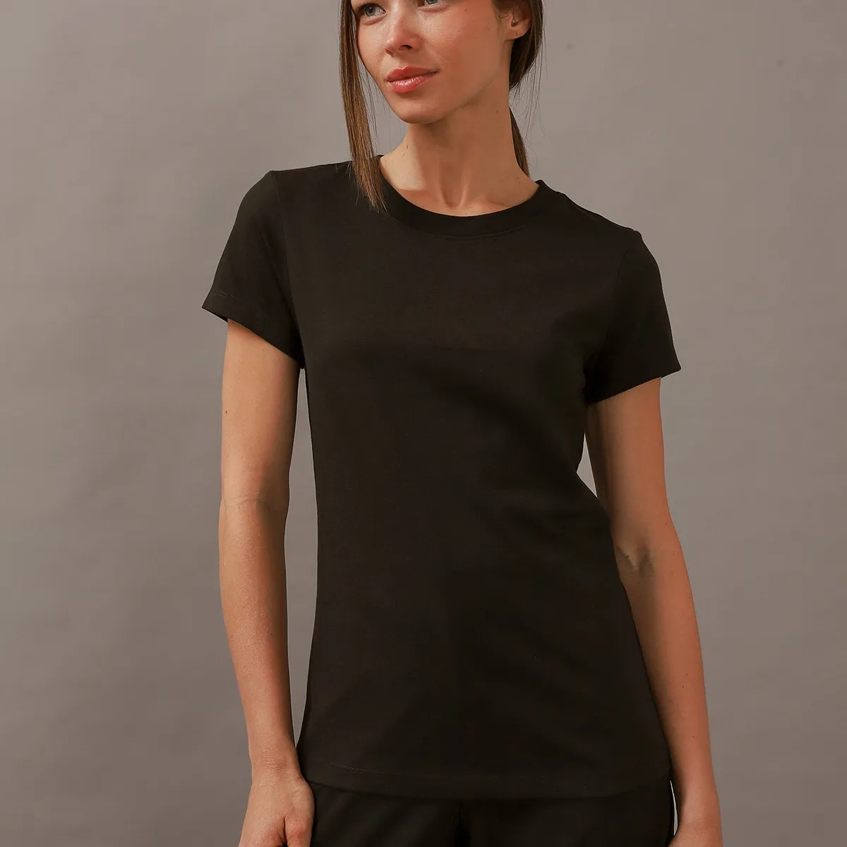 CALVIN KLEIN - Polera Burn Out Ck Slim Negro Calvin Klein