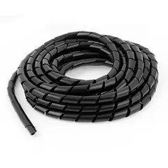 GENERICO - Espiral Plástico 12mm Negro (Bolsa 10 Metros)