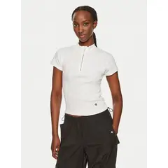 CALVIN KLEIN - Blusa Variegated Rib Half Blanco