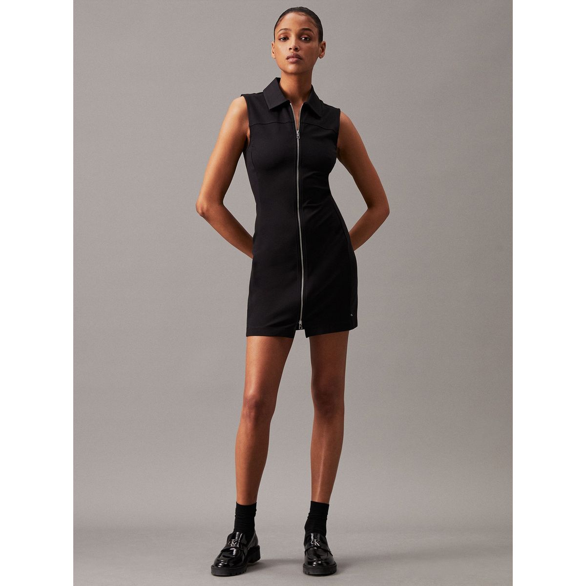 CALVIN KLEIN - Vestido Milano Zip Negro Calvin Klein
