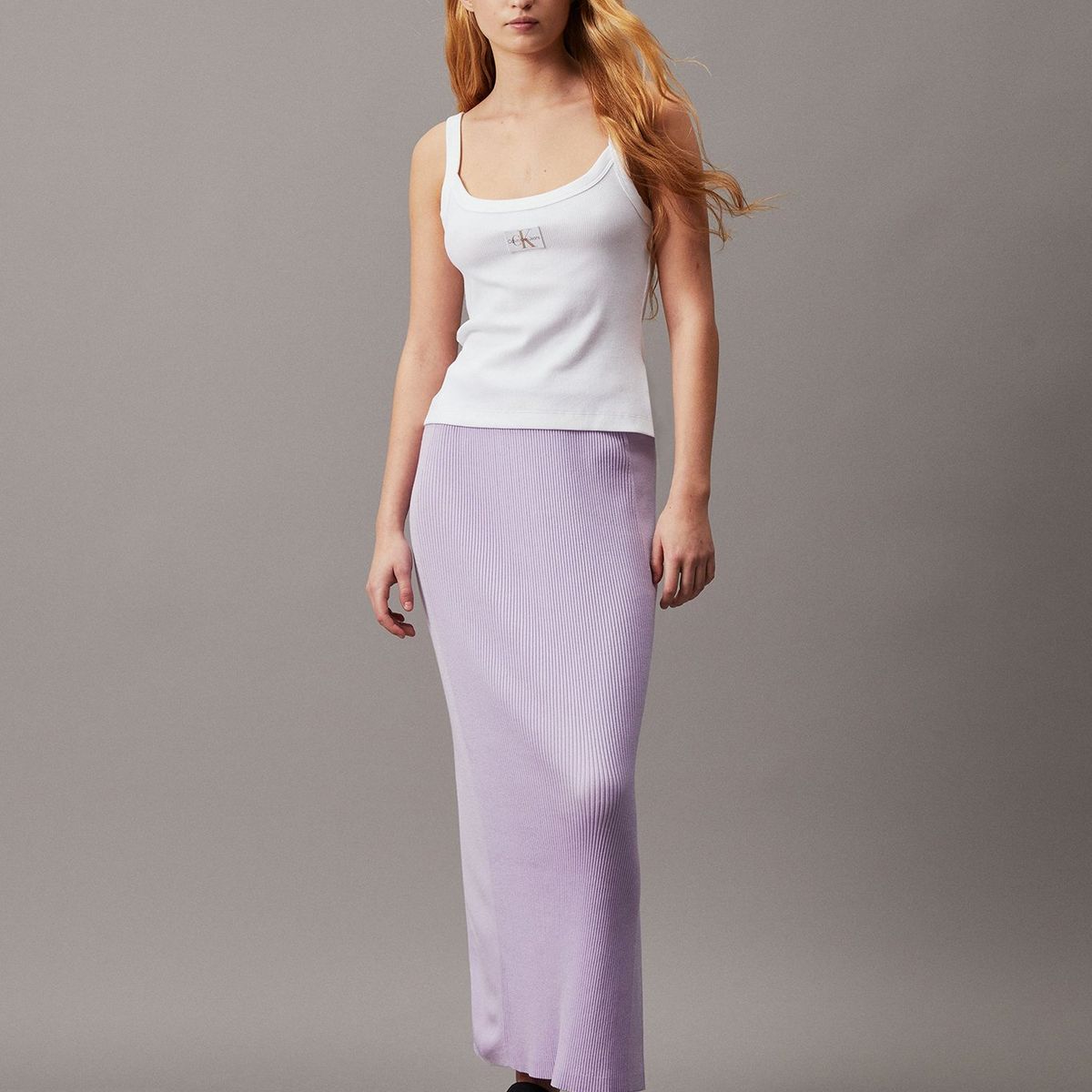 CALVIN KLEIN - Falda Woven Label Morado Calvin Klein