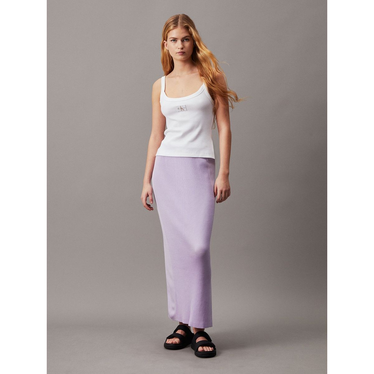 CALVIN KLEIN - Falda Woven Label Morado Calvin Klein