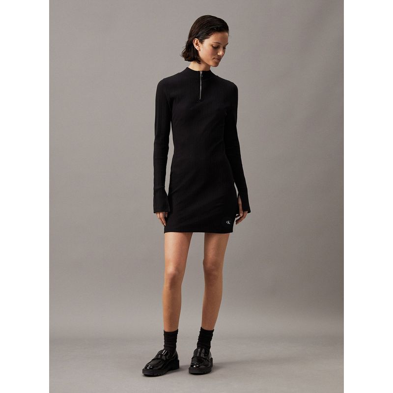 CALVIN KLEIN - Vestido Variegtaed Negro Calvin Klein