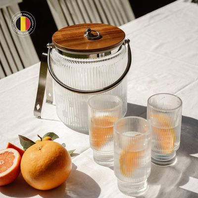 Imagen 2 del producto Hielera Vidrio Charlotte Tapa Madera 3,8lts