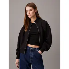 CALVIN KLEIN - Polerón Satin Applique Negro