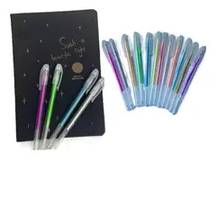 GENERICO - Libreta Hojas Negras + 12 Lápices Neon Fluor Punta Fina