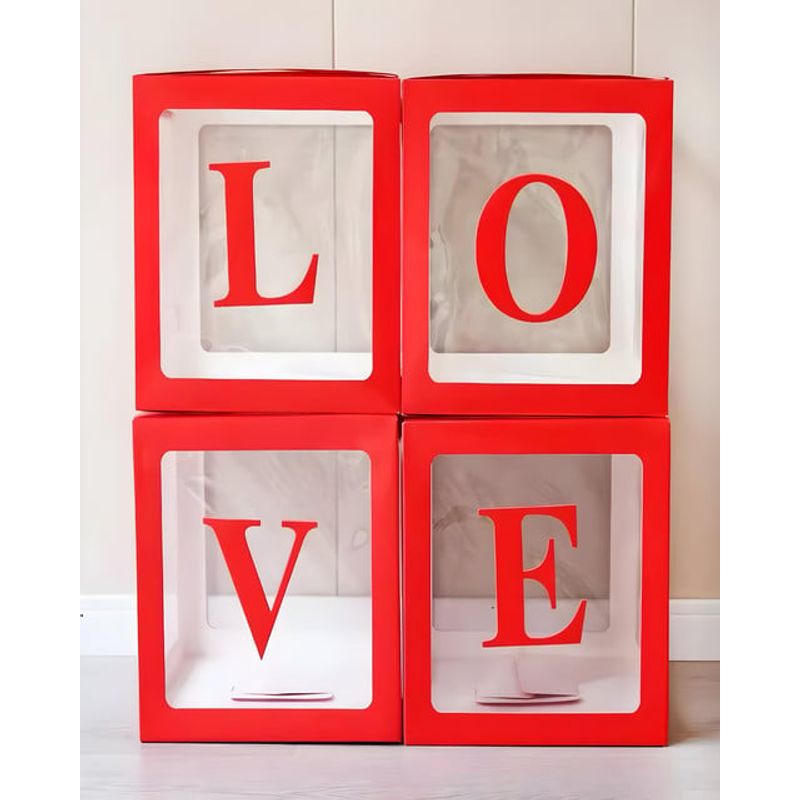 GENERICO - CAJA DE DECORACION LOVE SAN VALENTIN ROJO
