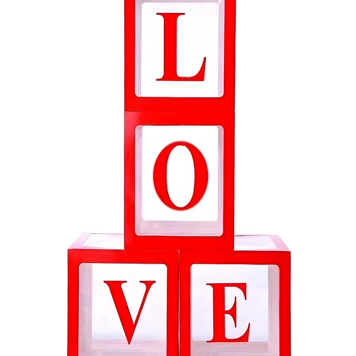 GENERICO - CAJA DE DECORACION LOVE SAN VALENTIN ROJO