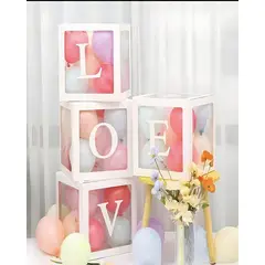 GENERICO - CAJA DE DECORACION LOVE SAN VALENTIN BLANCA