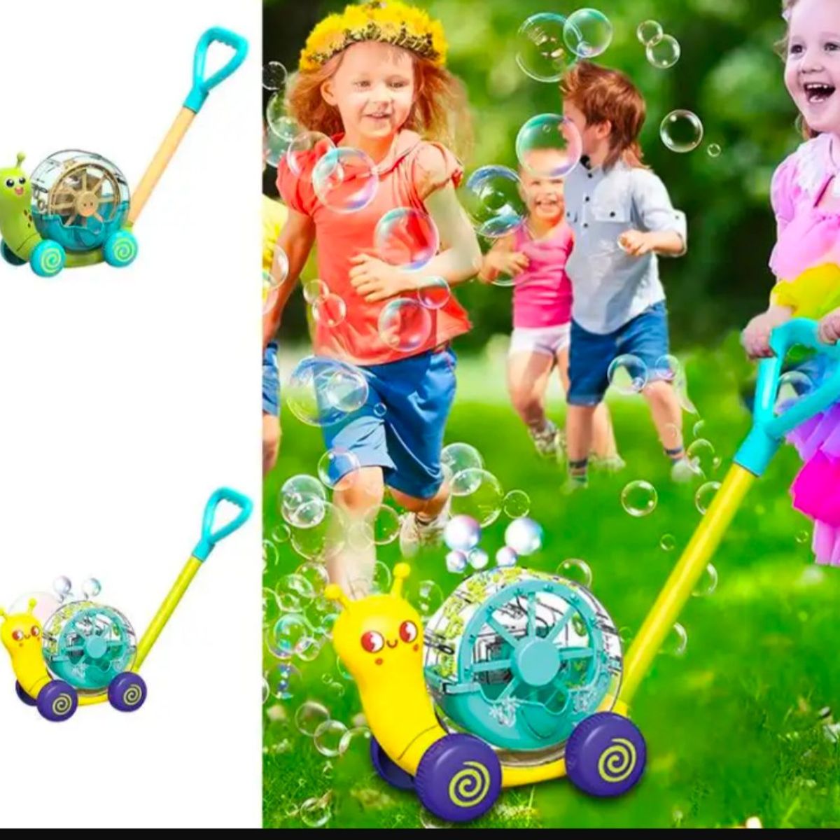 GENERICO - Carrito Caminador De Arrastre Y Lanza Burbujas Para Niños