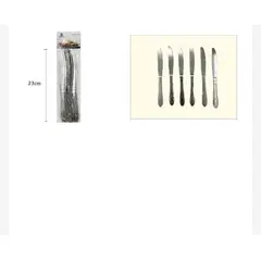 GENERICO - Cuchillo Acero Inoxidable 6 Piezas Cocina