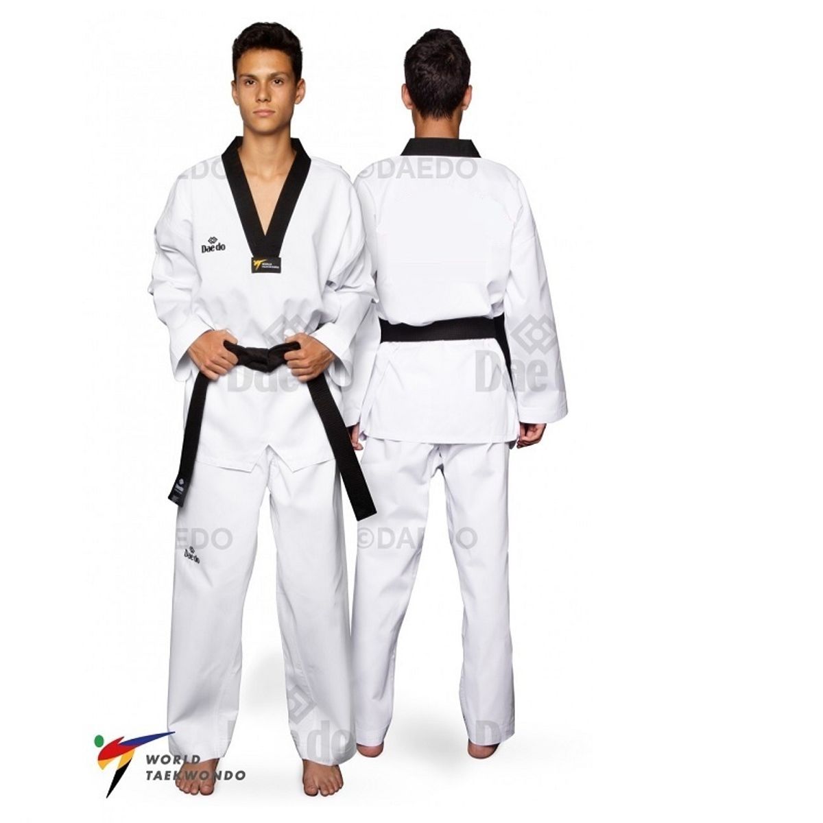 DAEDO - DOBOK DAEDO ESTANDAR CUELLO NEGRO SIN BORDADO ESPALDA WT