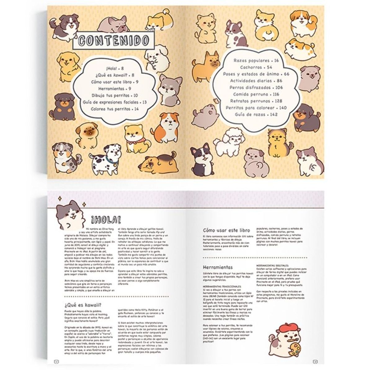 CONTRAPUNTO - Libro Aprende a Dibujar Perritos Kawaii Olive Yong