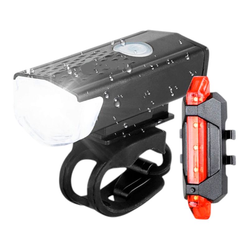GENERICO - Set Luces Para Bicicleta Delantera Y Trasera USB Recargable