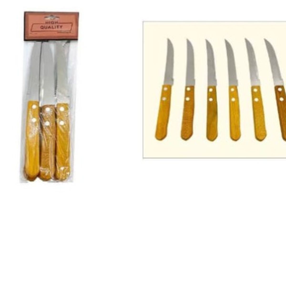 GENERICO - Cuchillo De Acero Inoxidable 6 Piezas Mango De Madera