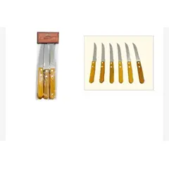 GENERICO - Cuchillo De Acero Inoxidable 6 Piezas Mango De Madera