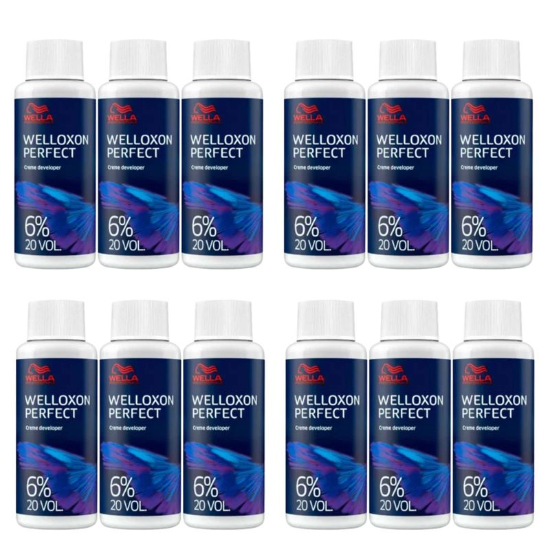 WELLA - 12 Oxidantes profesionales WELLA 60ml cada una, welloxon perfect 20vol