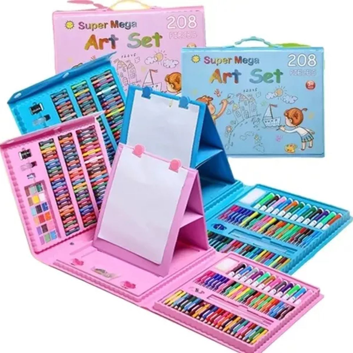 GENERICO - 208 Piezas De Arte Para Niños Kit Set De Dibujo Portátil