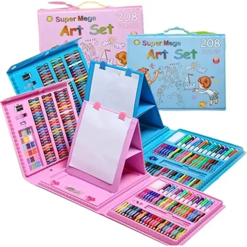 GENERICO - 208 Piezas De Arte Para Niños Kit Set De Dibujo Portátil