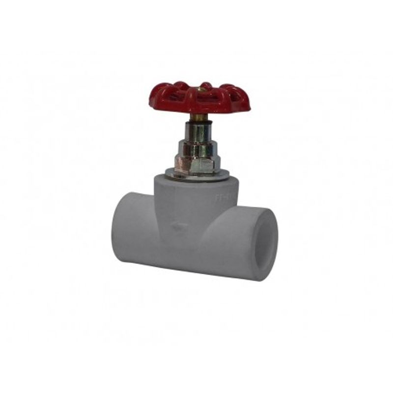 GENERICO - LLAVE PASO PPR METALICA MANILLA ROJA 20 MM