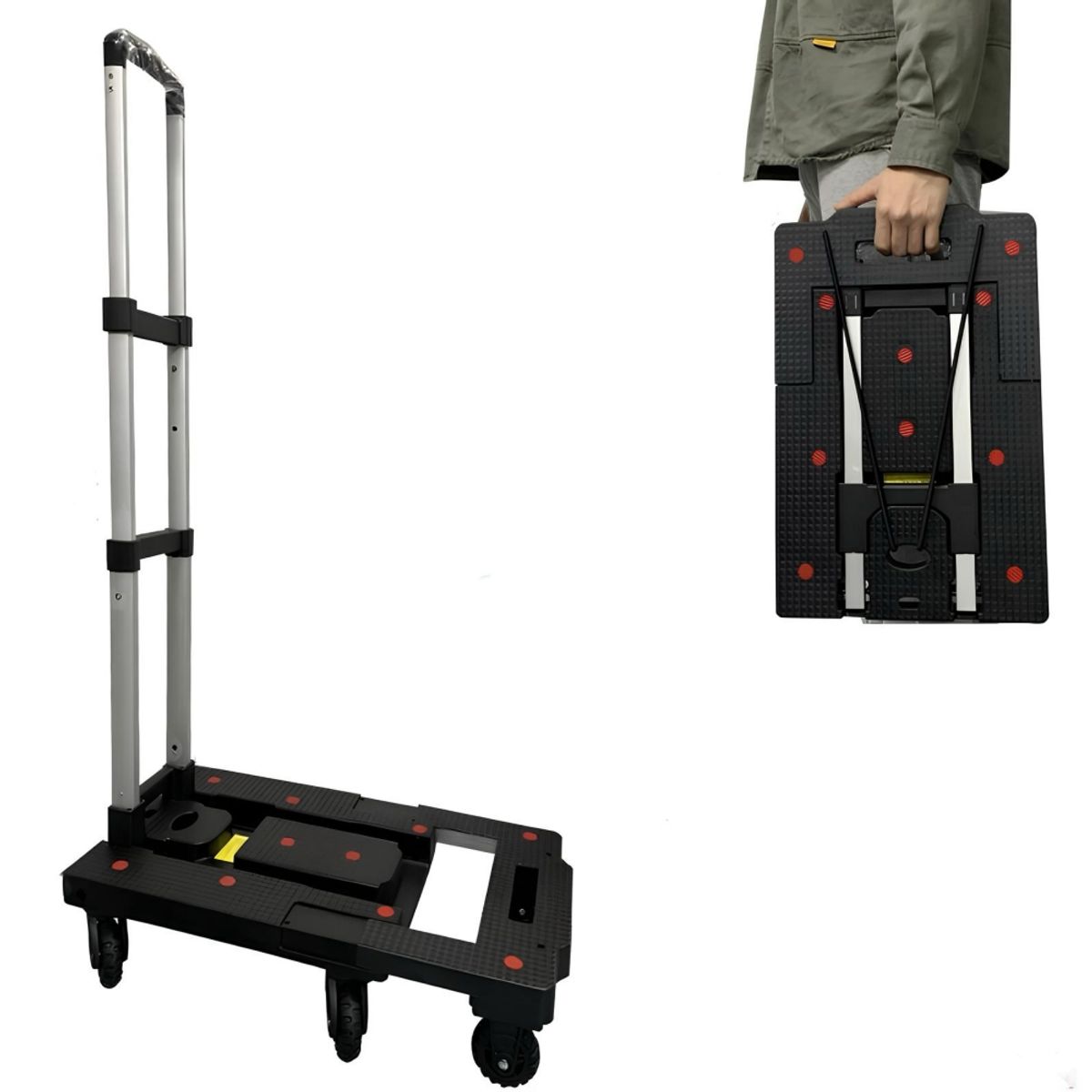 LUBABYCAS - Carro De Carga Plegable Expandible Con Accesorios LuBabycas