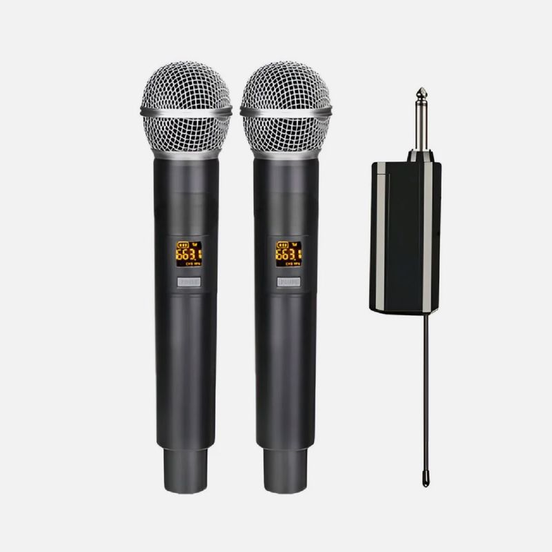 PHILCO - Set 2 Micrófonos Inalámbrico Recep Recargable Wm314