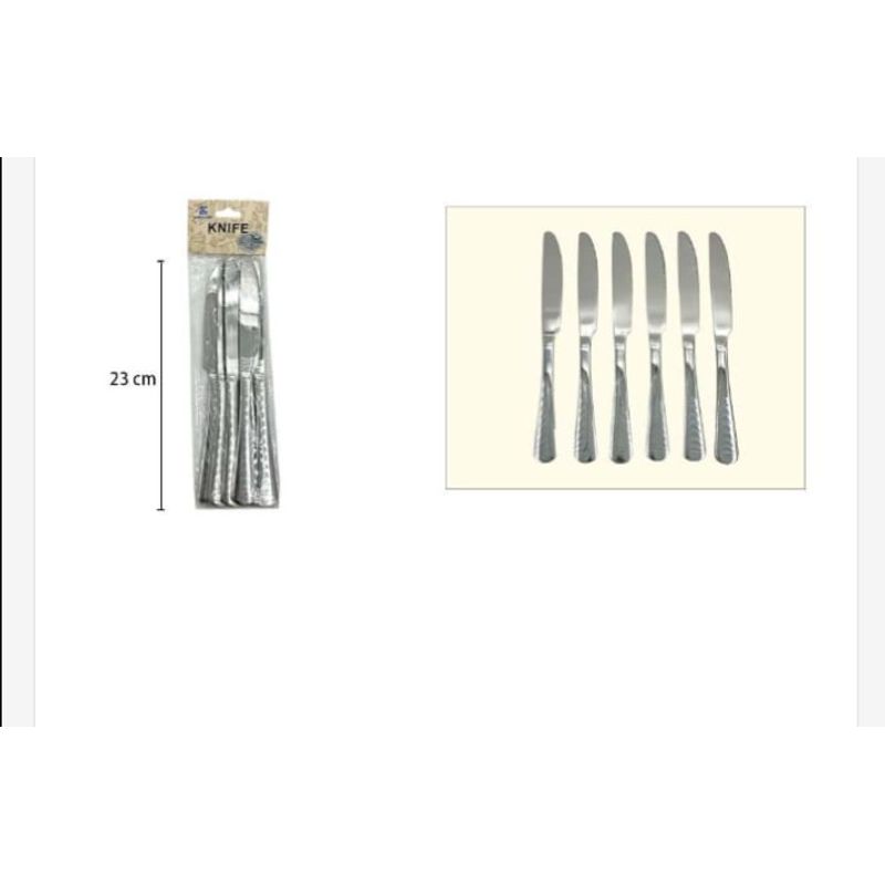 GENERICO - Cuchillo De Acero Inoxidable 6 Piezas 23Cm