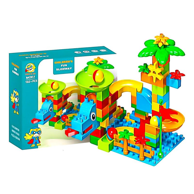 GENERICO - Juego Bloques Construccion Tobogan De Pelotas Didactico 102p